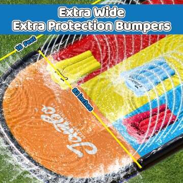 JAMBO 16Ft Premium 3 Lane Slip Splash and Slide with Bodyboards, Heavy Duty Water Slide- Advanced 3-...