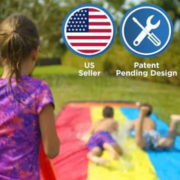 JAMBO Premium 3 Lane Slip Splash and Slide for Summer Fun