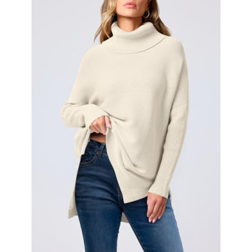 Shop ANRABESS Oversized Turtleneck Sweater for Fall