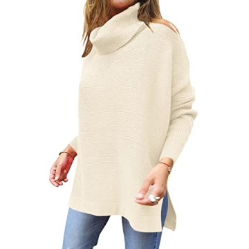 Shop ANRABESS Oversized Turtleneck Sweater for Fall