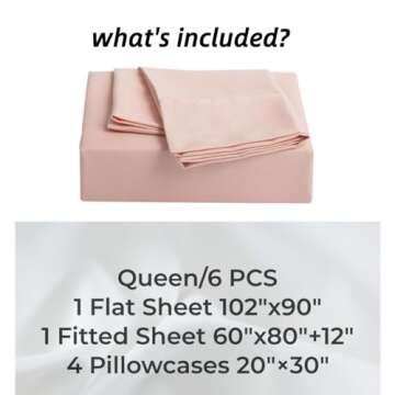 Mohap Bed Sheet Set 6 Pieces Double Brushed Microfiber 1800 - Breathable All Season Luxury Soft Bedding - Queen Pink