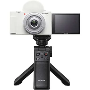 Sony ZV-1F/W Vlog Camera with 4K Video & 20.1MP for Content Creators and Vloggers White | Official Sony USA Partner Model | Bundle with ACCVC1 Kit Including GP-VPT2BT Tripod + Deco Gear Case +Battery