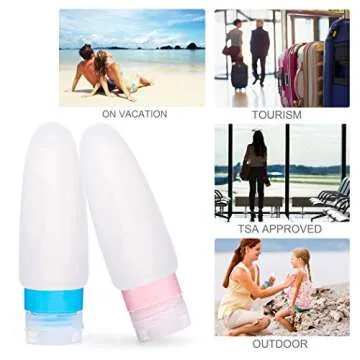 ValourGo Travel Bottles Set TSA Approved with Refillable Silicone Leak Proof Valve and Travel Accessories for Liquid - 2 Pack 3 OZ Travel Containers