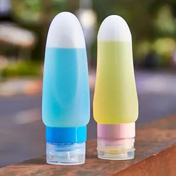 ValourGo Travel Bottles Set TSA Approved with Refillable Silicone Leak Proof Valve and Travel Accessories for Liquid - 2 Pack 3 OZ Travel Containers