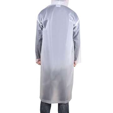 Mudder Adult Portable Raincoat Rain Poncho with Hoods and Sleeves (White)