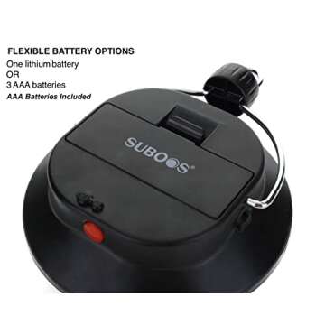 SUBOOS Oringinal LED Tent Light - 3 Brightness Levels, Battery Powered, Foldable Hook with Carabiner, Great for Outdoor Camping, Canopy, Gazebo, and Outages