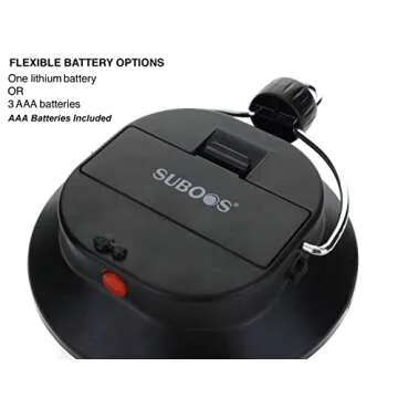 SUBOOS Oringinal LED Tent Light - 3 Brightness Levels, Battery Powered, Foldable Hook with Carabiner, Great for Outdoor Camping, Canopy, Gazebo, and Outages