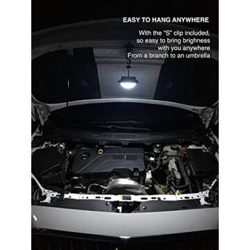 SUBOOS Oringinal LED Tent Light - 3 Brightness Levels, Battery Powered, Foldable Hook with Carabiner, Great for Outdoor Camping, Canopy, Gazebo, and Outages