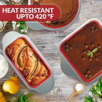 Boxiki Kitchen 3-Piece Silicone Baking Pans Set for Easy Cooking