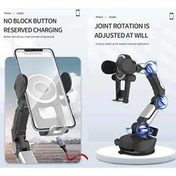 EIMONEY Suction Cup Cell Phone Holder Stand, 2023 New 2S Upgraded Phone Mount for Car, Car Accessories Dashboard/Windshield/Window Car Phone Holder Mount for All Phone (1 Pack Black)