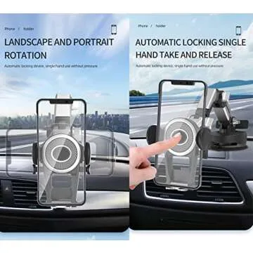 EIMONEY Suction Cup Cell Phone Holder Stand, 2023 New 2S Upgraded Phone Mount for Car, Car Accessories Dashboard/Windshield/Window Car Phone Holder Mount for All Phone (1 Pack Black)