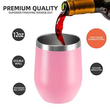 FristChoice 12 oz Insulated Wine Tumbler – Perfect for Parties & Gifting