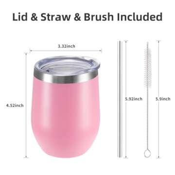 FristChoice 12 oz Insulated Wine Tumbler for All Drinks