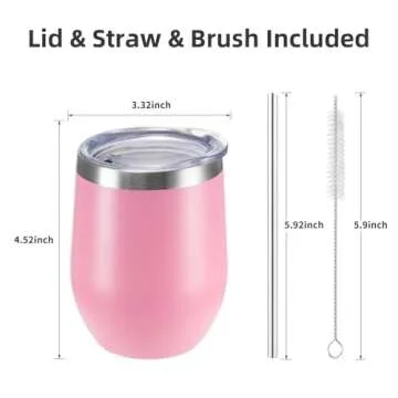 FristChoice 12 oz Insulated Wine Tumbler for All Drinks