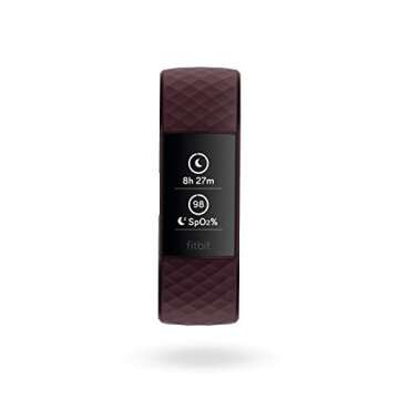 Fitbit Charge 4 Fitness and Activity Tracker with Built-in GPS, Heart Rate, Sleep & Swim Tracking, Rosewood/Rosewood, One Size (S &L Bands Included)