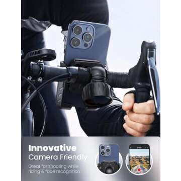 ANXRE Bike Phone Holder Mount [No Block Camera] Motorcycle Bicycle Phone Mount [Silicone Wrapped] Ha...