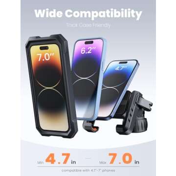 ANXRE Bike Phone Holder Mount [No Block Camera] Motorcycle Bicycle Phone Mount [Silicone Wrapped] Handlebar Cell Phone Mount for E-Scooter Stroller,Compatible with All 4-7" iPhone 15 Pro Max Samsung