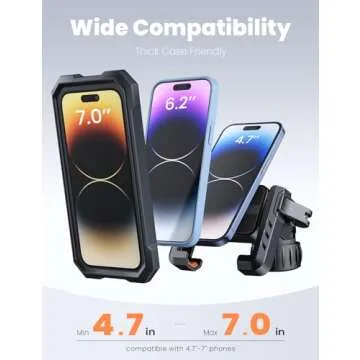 ANXRE Bike Phone Holder Mount [No Block Camera] Motorcycle Bicycle Phone Mount [Silicone Wrapped] Handlebar Cell Phone Mount for E-Scooter Stroller,Compatible with All 4-7" iPhone 15 Pro Max Samsung