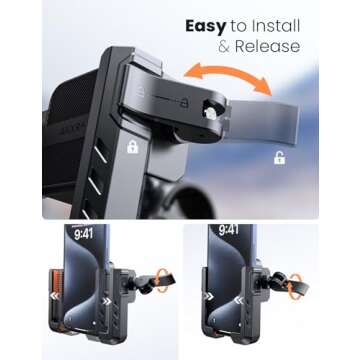 ANXRE Bike Phone Holder Mount [No Block Camera] Motorcycle Bicycle Phone Mount [Silicone Wrapped] Handlebar Cell Phone Mount for E-Scooter Stroller,Compatible with All 4-7" iPhone 15 Pro Max Samsung