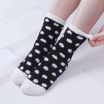 HexyHair Fuzzy Socks for Women Fluffy Cozy Warm Soft Plush Slipper Socks for Sleeping Girls Comfy Holiday Socks Winter