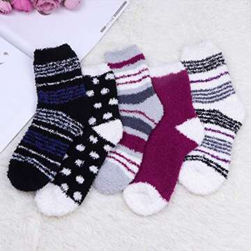 HexyHair Fuzzy Socks for Women Fluffy Cozy Warm Soft Plush Slipper Socks for Sleeping Girls Comfy Holiday Socks Winter