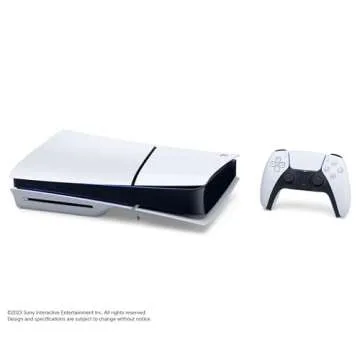 PlayStation 5 Slim Disc with 1TB SSD Storage, Wireless Dualsense Controller - PS5 Gaming System, Whi...