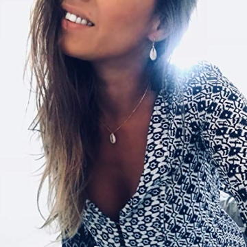 POTESSA Dainty Cowrie Shell Choker Necklace for Women