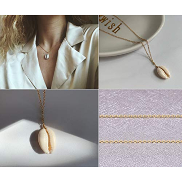 POTESSA Dainty Cowrie Shell Choker Necklace for Women