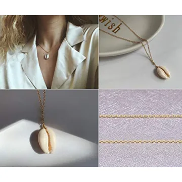 POTESSA Dainty Cowrie Shell Choker Necklace for Women