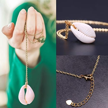 POTESSA Dainty Cowrie Shell Choker Necklace for Women