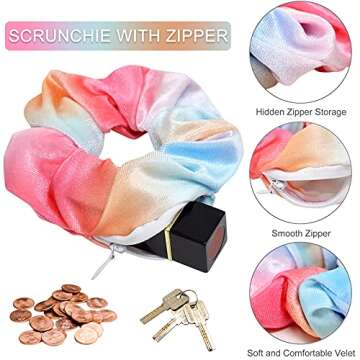 Velvet Pocket Scrunchie - Hidden Zipper Hair Ties
