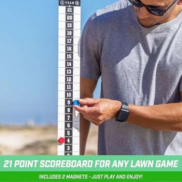 GoSports ScoreCaddy Set of 2 Metal, All Weather Cornhole Scoreboard Tables with Drink Holders - Outdoor Score Keeper Accessory for Yard Games