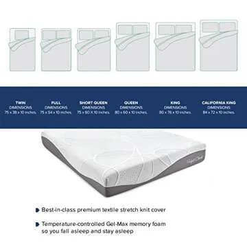 Perfect Cloud Made in The USA UltraPlush Charcoal-Infused 10-inch Memory Foam Mattress - Pressure Relieving - Bed-in-a-Box (Queen)