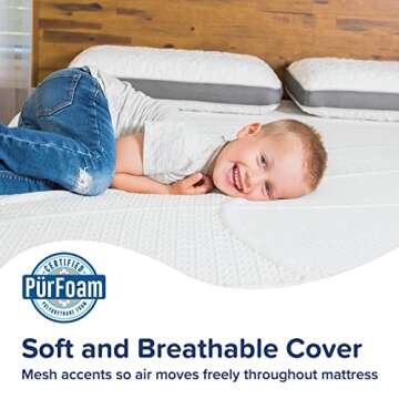 Perfect Cloud Made in The USA UltraPlush Charcoal-Infused 10-inch Memory Foam Mattress - Pressure Relieving - Bed-in-a-Box (Queen)