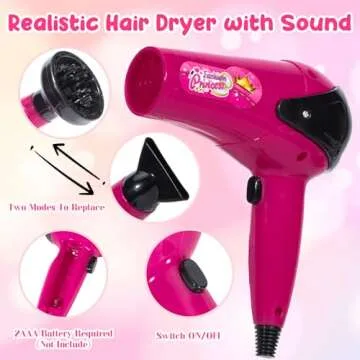Hair Salon Toys for Girls - 36PCS Pretend Play Makeup Kit Including Hair Dryer and Accessories