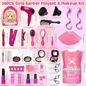 Hair Salon Toys for Girls | 36PCS Kids Pretend Play Set