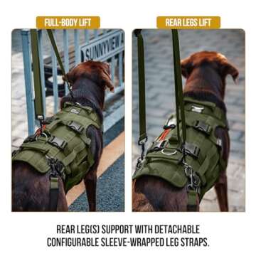 OneTigris Dog Lift Harness for Large Dogs, Dog Hip Support Brace, Full Body Dog Lifter with Handles ...