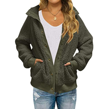 MEROKEETY Women's Winter Sherpa Jacket - Cozy, Stylish, and Warm for Any Occasion