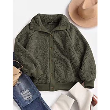 Warm & Stylish MEROKEETY Women's 2024 Sherpa Jacket