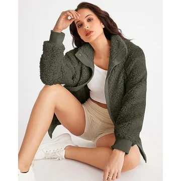 Warm & Stylish MEROKEETY Women's 2024 Sherpa Jacket