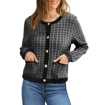 Petite Tweed Cardigan - Cozy Knit Jacket for Fall Fashion