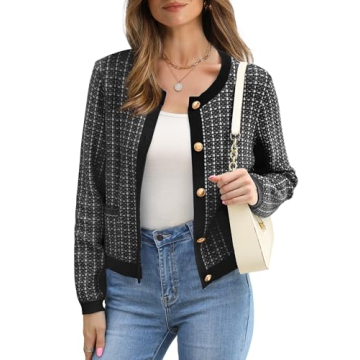 Petite Tweed Cardigan - Cozy Knit Jacket for Fall Fashion