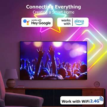 Galgreen 16.4ft WiFi RGB Rope Lights with Music Sync, Waterproof Flexible Dimmable Smart LED Strip L...
