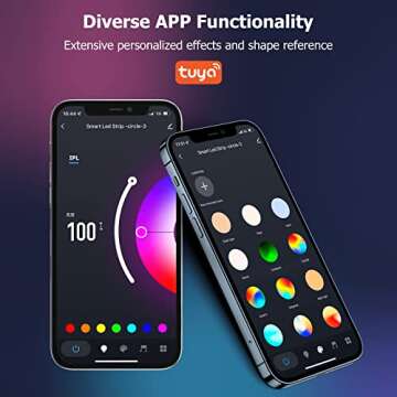 Galgreen 16.4ft WiFi RGB Rope Lights with Music Sync, Waterproof Flexible Dimmable Smart LED Strip Lights for Bedroom with Remote and Adapter, Compatible with Alexa, Indoor Outdoor Decor