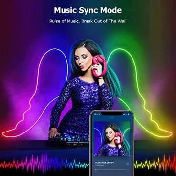 Galgreen 16.4ft WiFi RGB Rope Lights with Music Sync, Waterproof Flexible Dimmable Smart LED Strip Lights for Bedroom with Remote and Adapter, Compatible with Alexa, Indoor Outdoor Decor