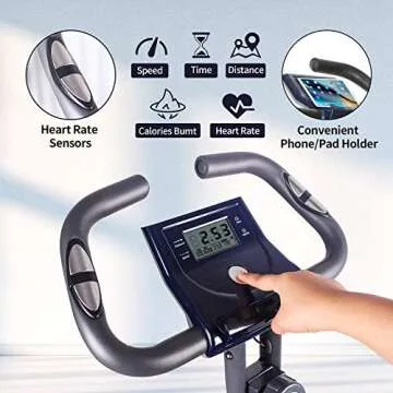 LEIKE X Ultra-Quiet Folding Exercise Bike with Heart Rate Monitor