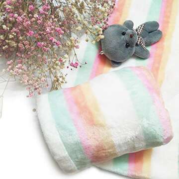 ATITOWEL Microfiber Hair Towel Quick Dry Towel-Hair Towels-Hair Towel Wrap-Head Towel Wraps for Women Girls-Rainbow Microfiber Towel-Microfiber Towel for Hair