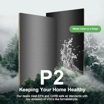 GTRACING 55 Inch Gaming Desk with RGB Lighting and Power Outlets