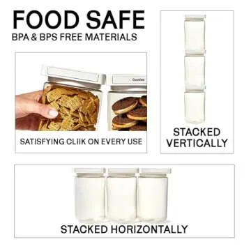 Cliik Magnetic Stackable Kitchen Containers - 3-Pack
