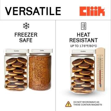 Cliik Magnetic Stackable Kitchen Containers - 3-Pack